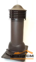 Комплект труба вентиляционная VIOTTO с универсальным проходным элементом D150/650, не утепленная, коричневый (RAL 8017)