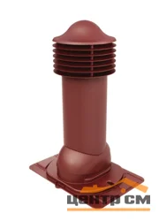 Комплект труба вентиляционная VIOTTO с универсальным проходным элементом D150/650, не утепленная, красный (RAL 3005)