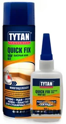Клей двухкомпонентный цианакрилатный для МДФ прозрачный TYTAN Professional Quick Fix 200 мл/50 г