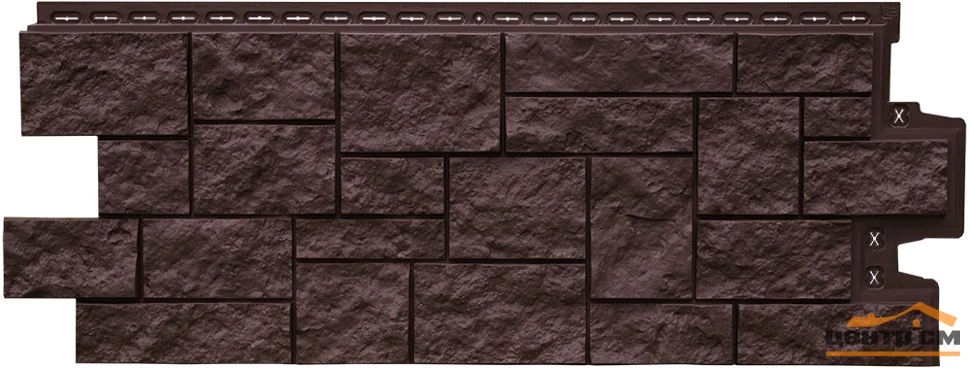 Панель цокольная Grandline Дикий камень, шоколадный 978*0,388 м (S=0.379м2)