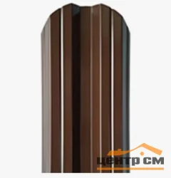 Штакетник металлический Профиль Центр М-образный 0.4 мм, PE RAL 8017 (шоколад), ширина 105мм, длина 2 м.п.