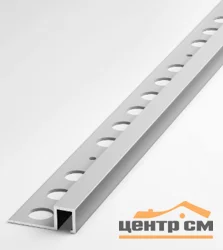 Профиль для плитки алюминиевый ПК 11-10 окантовочный (10 мм) 2700 мм Цвет: Анто серебро