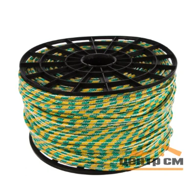 Шнур плетеный ( веревка плетеная 48-пр) п/п d=14 мм, цветной (100м)