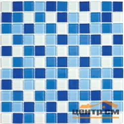 Мозайка Bonaparte Blue wave-3 стеклянная 30*30 (размер чипа 25*25)