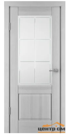 Дверь UBERTURE Баден 2, Ral 7047 серый шелк эмаль со стеклом, 60