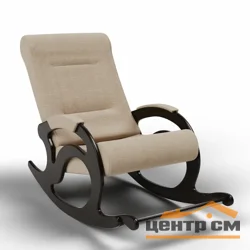Кресло-качалка с подножкой 12-Т-П, велюр бежевый, каркас черный