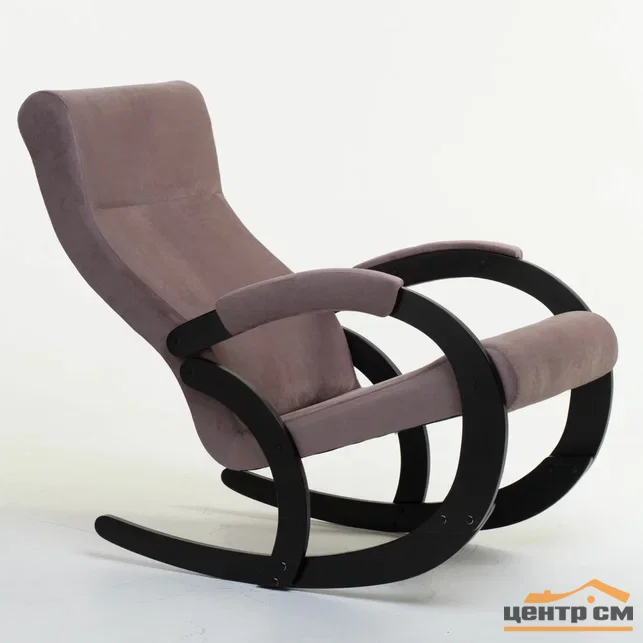 Кресло-качалка 34-Т-AJ, велюр светло-коричневый, каркас черный
