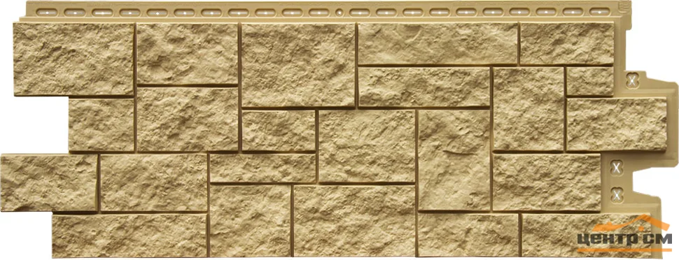 Панель цокольная Grandline Дикий камень, песочный 978*0,388 м (S=0.379м2)