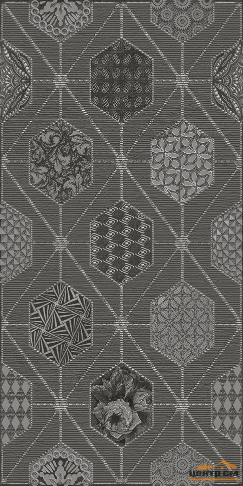 Плитка Azori Devore Gris Geometria декор 31,5х63