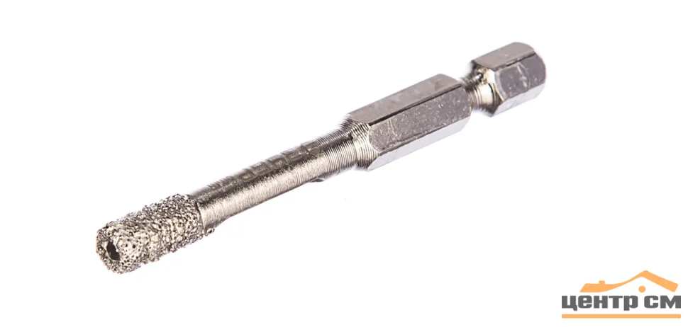 Сверло алмазное трубчатое вакуумное по керамограниту 6мм, ЗУБР Профессионал, HEX 1/4", 15 мм кромка