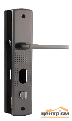 Ручка дверная на планке Нора-М 200(108) левая матовый хром/черный никель