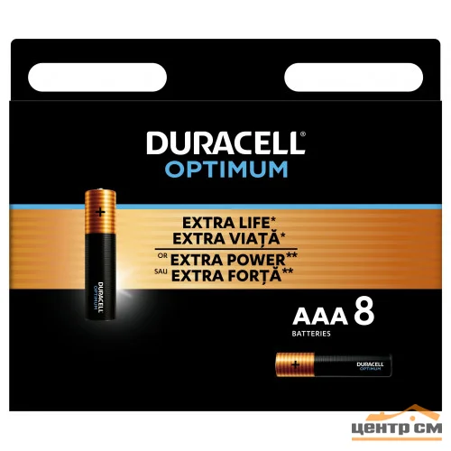 Элемент питания Duracell 5014070 ААА алкалиновые 1,5v LR03-8BL Optimum (уп. 8шт)