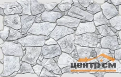 Панель листовая ПВХ «Премиум Light» камень «Дикий серый» 596х444 (пленка 0,6мм) Регул