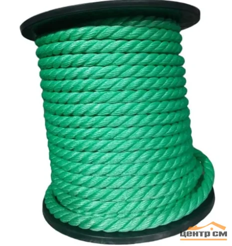 Канат полистил d=10 мм тросовой свивки, 100м, зеленый