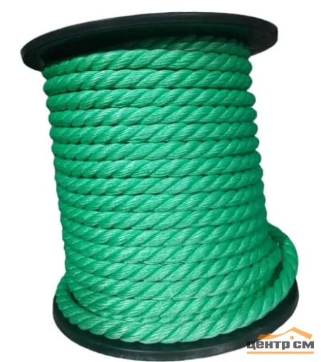 Канат полистил d=14 мм тросовой свивки, 50м, зеленый