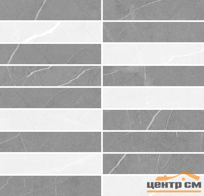 Плитка LAPARET Rubio Мозаика микс серый 28,6х29,8