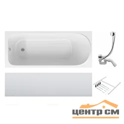 Ванна акриловая AM.PM Sense 150x70 с каркасом и сливом-переливом, белая