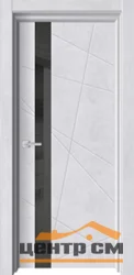 Дверь ДВЕРИ ГУД Toronto-2 ПВХ Бетон снежный стекло черное (ПВХ глянец черная кромка с 2-х сторон) 60