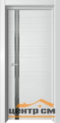 Дверь ДВЕРИ ГУД ONYX 31 SoftTouch Белый бархат, стекло (AL черная кромка, с замком) 60