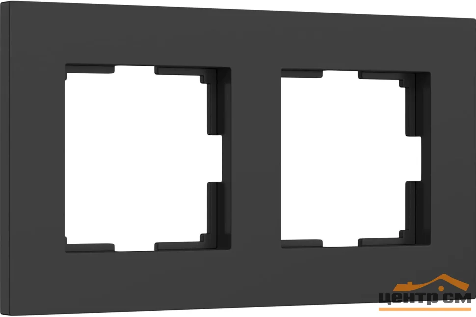 Рамка 2-местная Werkel Slab черный матовый, W0022908