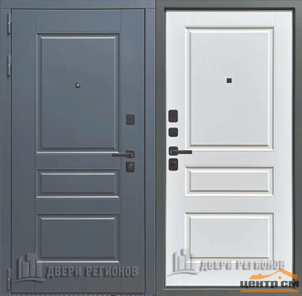 Дверь мет. REGIDOORS 3К YoDoors-8 860х2050 "Пр" Velluto Oscure AG 710/Bianco AG 700