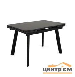 Стол Татами-3С, размер 140х85 (+30+30), цвет Чёрный/МДФ/Чёрный мрамор/Black marble)+нога №5 чёрный