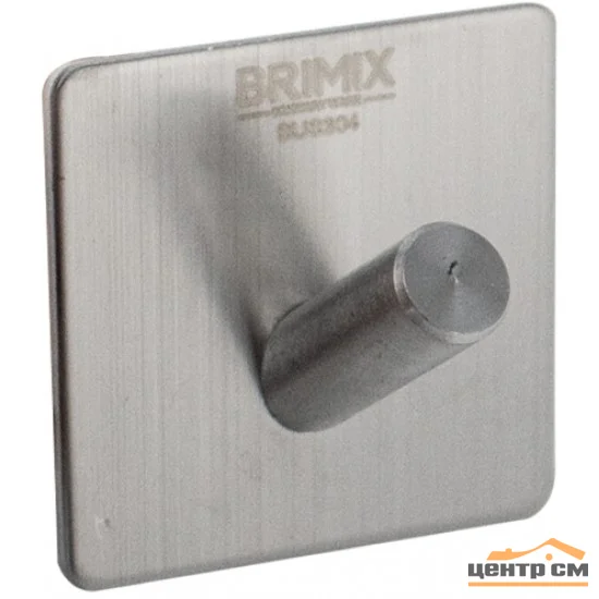 Крючок BRIMIX одинарный высокопрочный, самоклейка без сверления, нержавеющая сталь, арт. 540