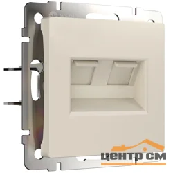 Розетка компьютерная 2-местная СП Werkel Ethernet, айвори матовый, RJ-45, W1181162