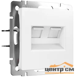 Розетка компьютерная 2-местная СП Werkel Ethernet, белый матовый, RJ-45, W1181161