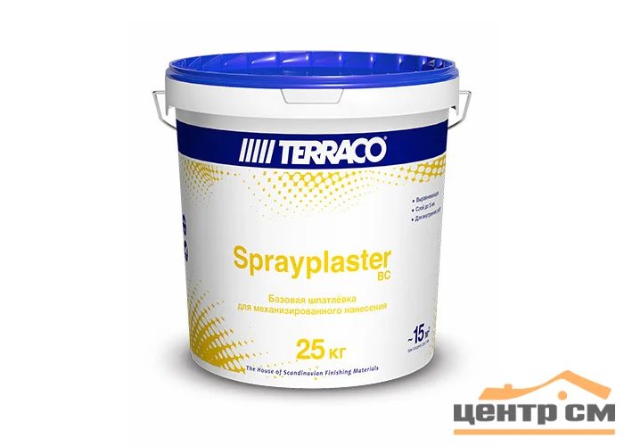 Шпаклевка готовая TERRACO Sprayplaster BC базовая для механизированного нанесения 25кг