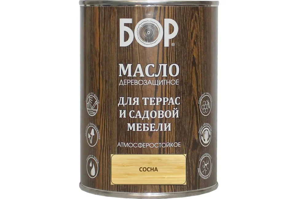 Масло для террас и садовой мебели Бор сосна 1л
