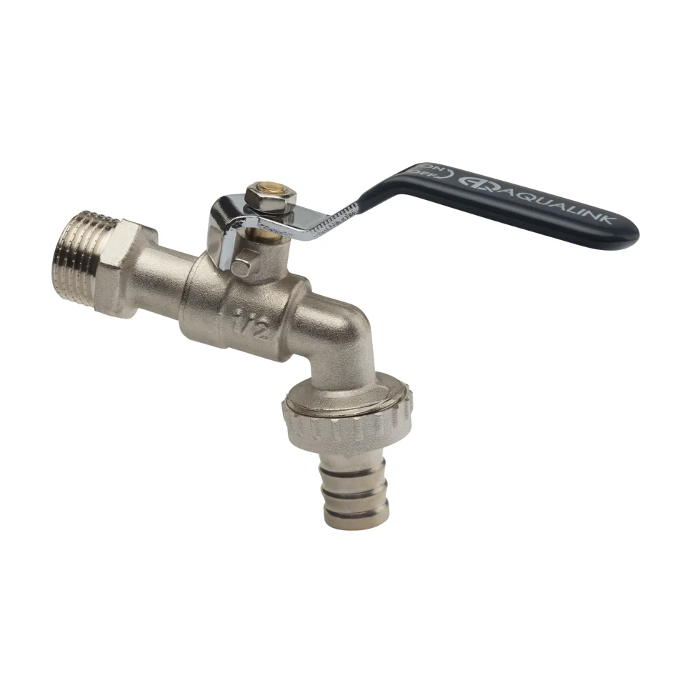 Кран шаровой водоразборный под шланг 3/4 Wh ручка AQualink