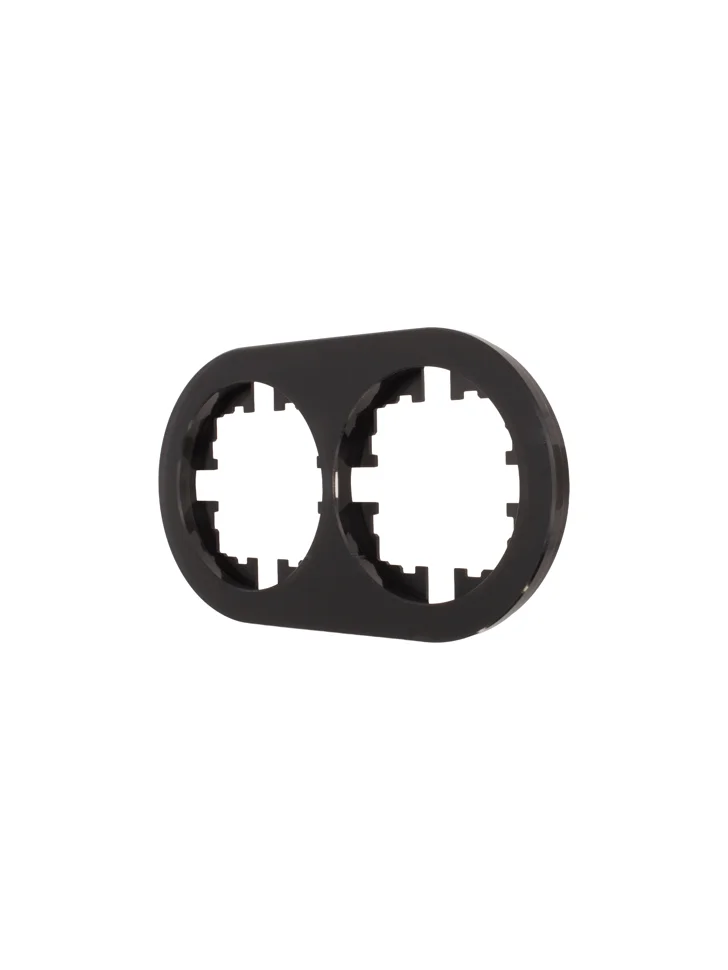 Рамка двухместная горизонтальная Lezard OSEN акриловая черная матовая круглая