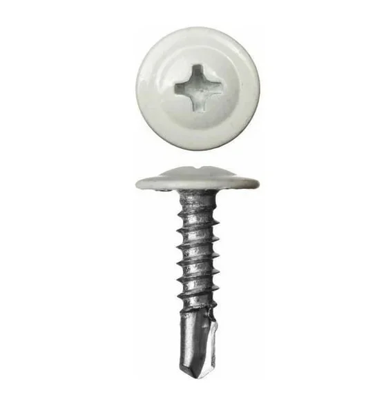 Саморезы с прессшайбой сверло 4,2x16 RAL 9003 (уп 20шт) подвес, Biskrep Саморезы с прессшайбой сверло 4,2x16 RAL 9003 (уп 20шт) подвес, Biskrep