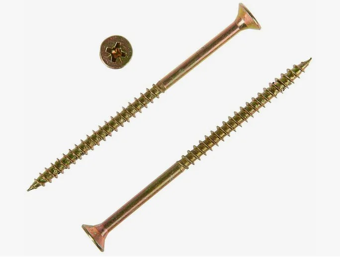 Саморез универсальный 6,0x100 желтый цинк (уп 2шт) подвес, Biskrep