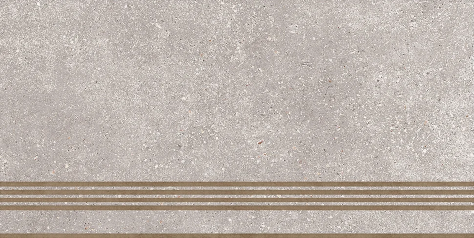 Керамогранит GLOBAL TILE Coral Rock_GT серый Ступень 30x60 арт.ST183VG