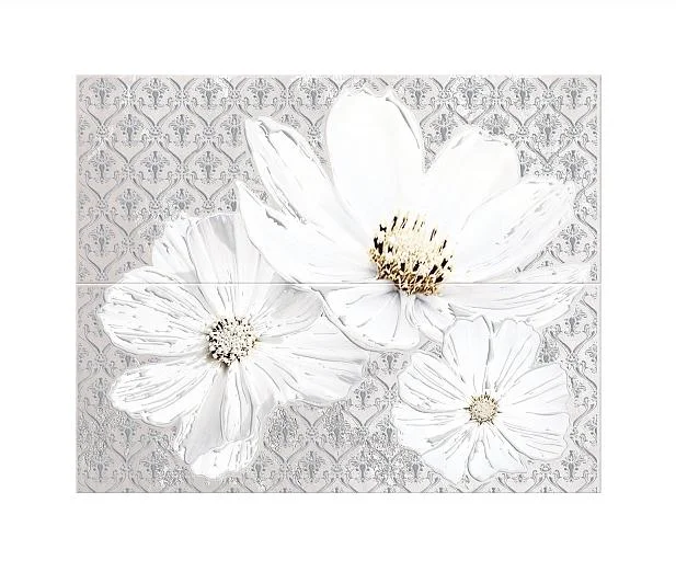 Плитка Azori Sfumato Grey Decor Set Floret (цветы) панно из 2-х штук 50,5х40,2