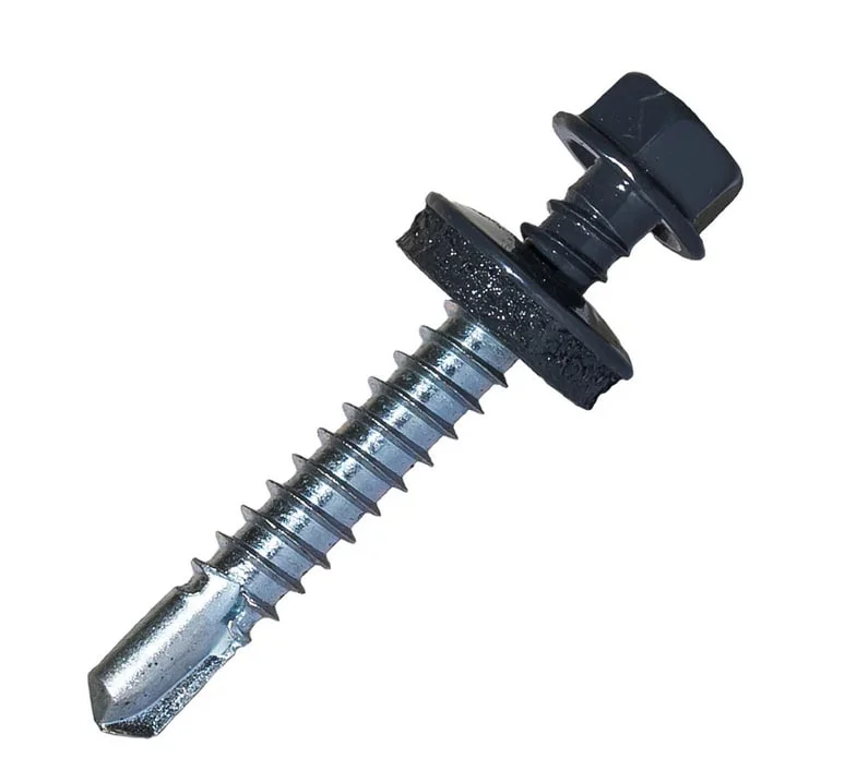 Саморез кровельный 4,8x28 сверло №1 (мокрый асфальт) RAL 7024 (уп 60шт) Biskrep