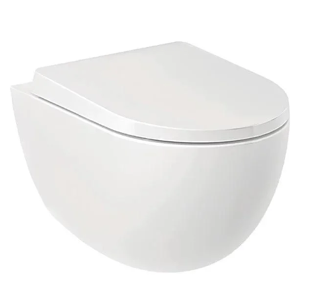 Унитаз подвесной KLUDI-RESA D безободковый, с сиденьем, цвет белый