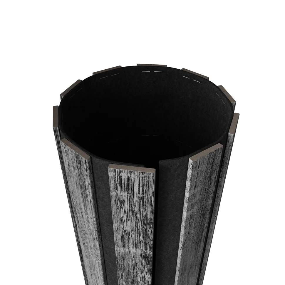 Панель акустическая гибкая ARTIVA, черный войлок, 1200х600х9мм, рейки МДФ 40х6мм, дуб рейн