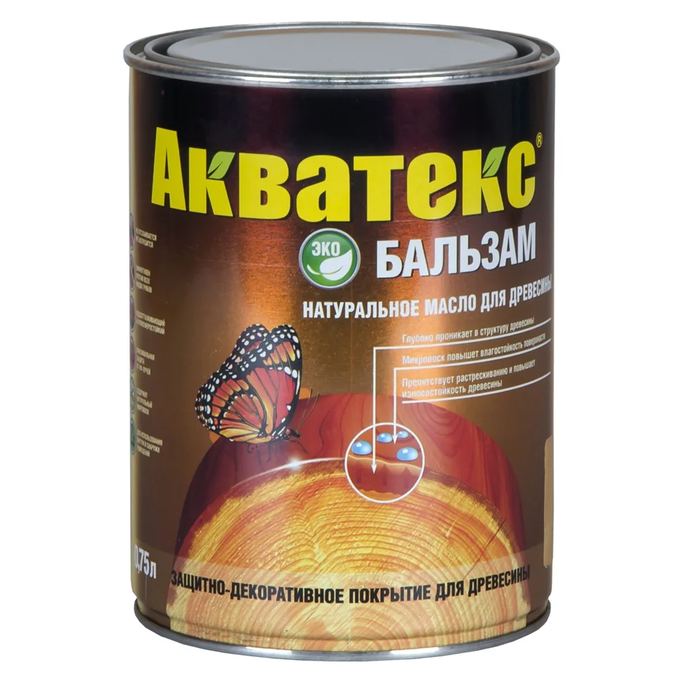 Масло натуральное Акватекс БАЛЬЗАМ (дуб) 0,75л