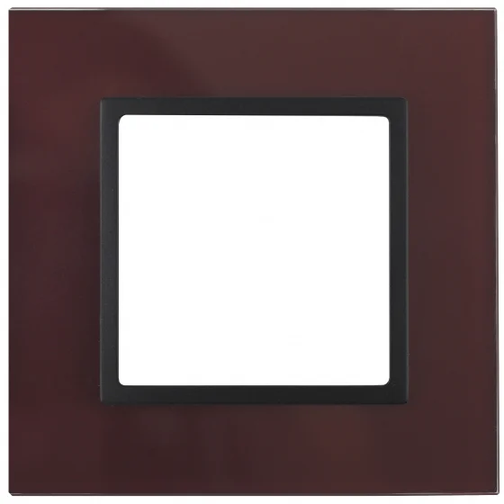 Рамка 1-местная Эра22 Elegance, стекло, бордо+антрацит, арт.14-5101-25