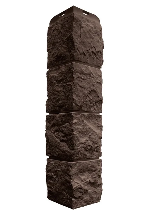 Наружный угол "Туф Эко" 580*150мм толщина 45мм мм коричневый (Цоколь Альтапрофиль)