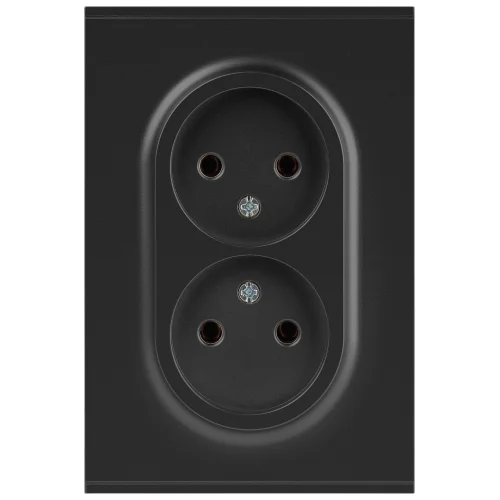 Розетка 1-местная СП ЭРА Arktik 2X2P 16А-250В без заземления антрацит арт.16-2107-05