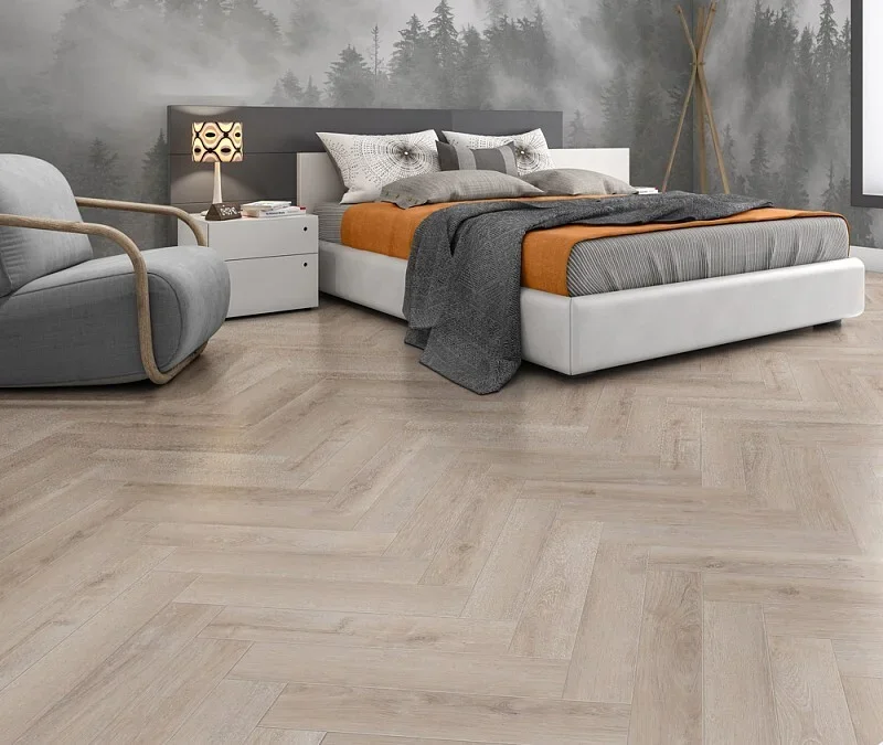 Ламинат виниловый водостойкий SPC CronaFloor 4V Herringbone 42 класс Дуб Дижон 640*128*4.5 мм (с фаской)