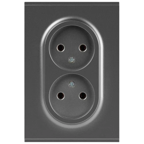 Розетка 1-местная СП ЭРА Arktik 2X2P 16А-250В без заземления графит арт.16-2107-06 Розетка 1-местная СП ЭРА Arktik 2X2P 16А-250В без заземления графит арт.16-2107-06