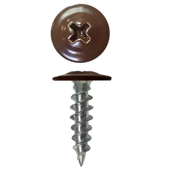 Саморезы с прессшайбой острие 4,2x16 RAL 8017 (уп 20шт) подвес, Biskrep Саморезы с прессшайбой острие 4,2x16 RAL 8017 (уп 20шт) подвес, Biskrep