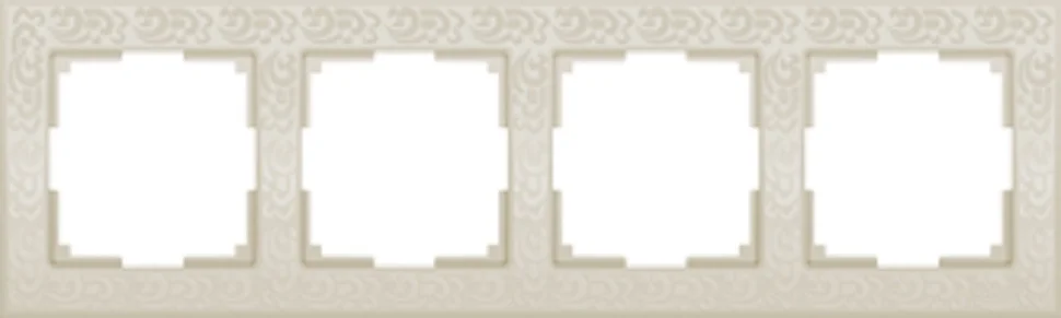 Рамка 4-местная Werkel Flock, слоновая кость, WL05-Frame-04-ivory