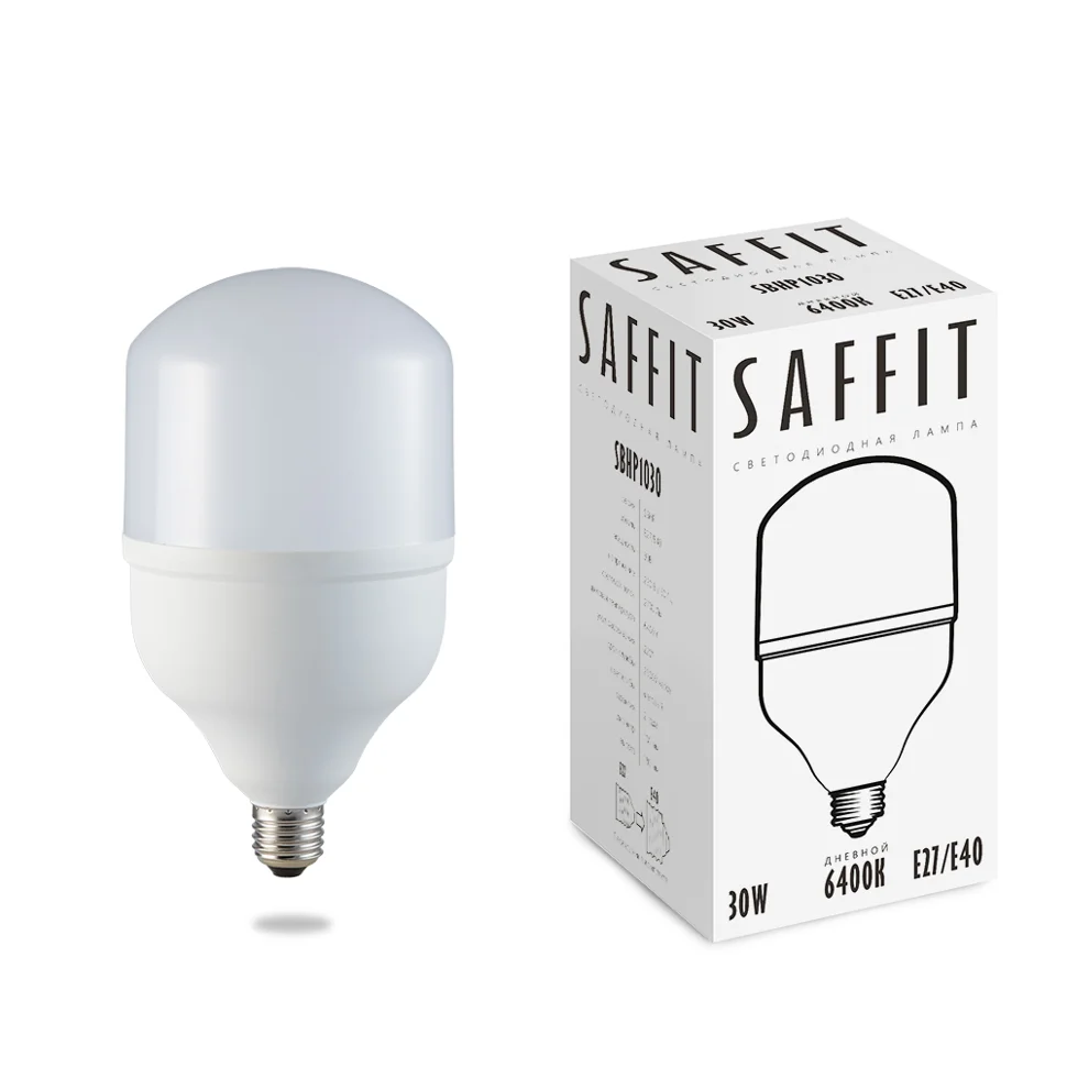 Лампа светодиодная 30W E27-E40 230V 6400K (дневной) SAFFIT, SBHP1030