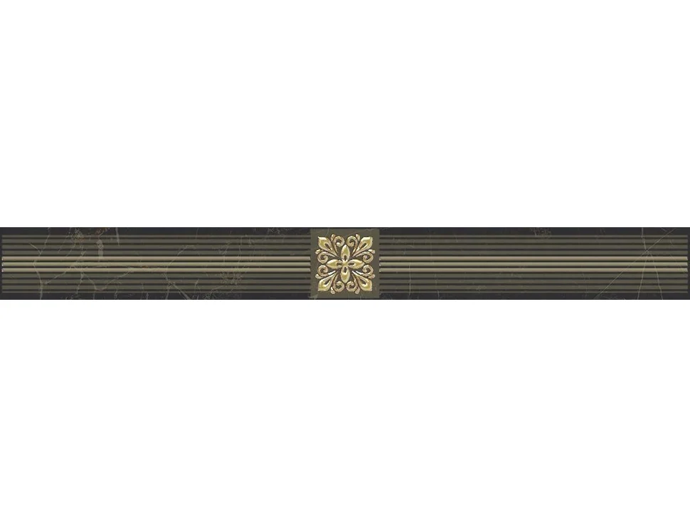 Плитка LAPARET Royal Бордюр чёрный 6,3х60 арт.AD&#92;B484&#92;60045
